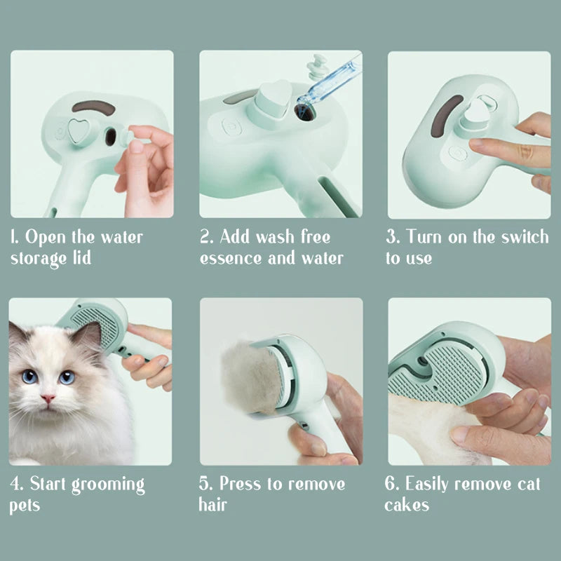 Pet Comb and Steam Massage Brush